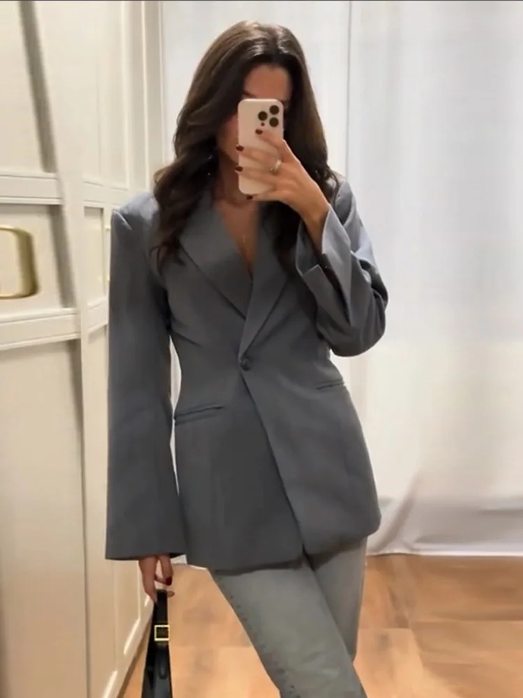 New Fashion Casual Women's Coat Solid Color Turndown Collar Single Button Jacket Women Spring Retro Elegant Slim Fit Coats
New Fashion Casual Women's Coat Solid Color Turndown Collar Single Button Jacket Women Spring Retro Elegant Slim Fit Coats