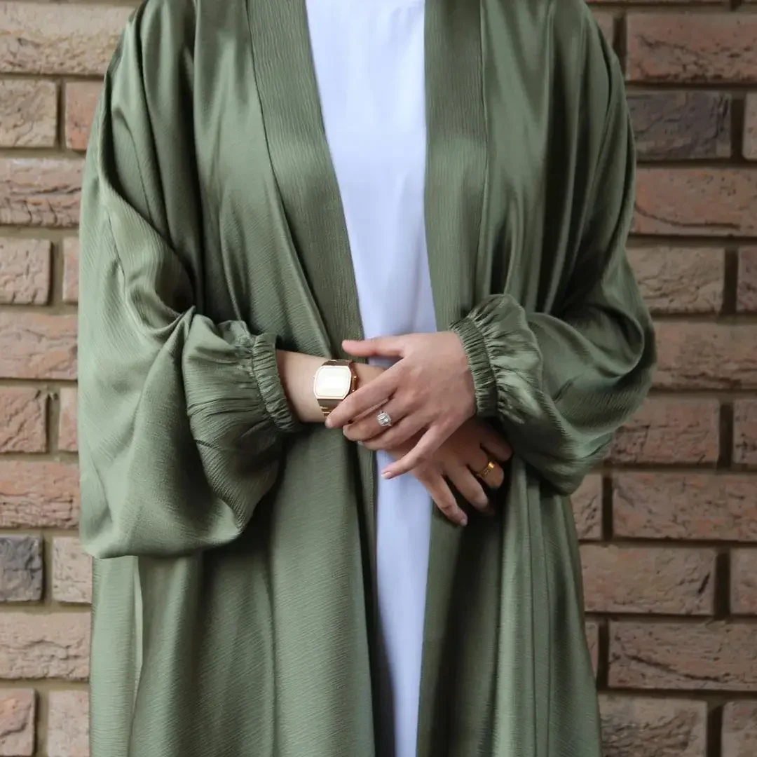 Eid Abaya Dubai Soft Puff Sleeves Muslim Dress Satin Abayas for Women with Belt Turkey Hijab Dress Islam Clothing Kaftan Robe
Eid Abaya Dubai Soft Puff Sleeves Muslim Dress Satin Abayas for Women with Belt Turkey Hijab Dress Islam Clothing Kaftan Robe