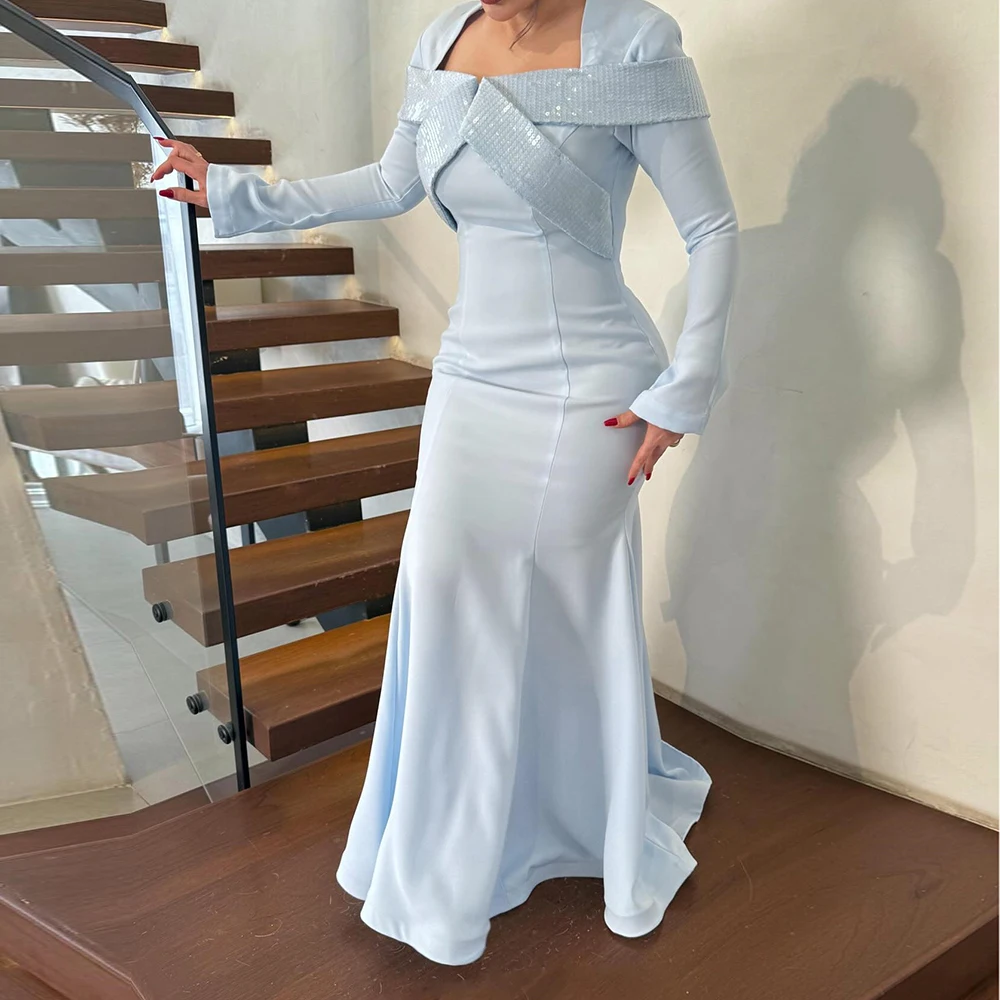 Вечерние платья русалки по индивидуальному заказу, длиной до пола, с квадратным вырезом и длинными рукавами, платье для выпускного вечера Fsahion, простое драпированное вечернее платье с блестками
Вечерние платья русалки по индивидуальному заказу, длиной до пола, с квадратным вырезом и длинными рукавами, платье для выпускного вечера Fsahion, простое драпированное вечернее платье с блестками