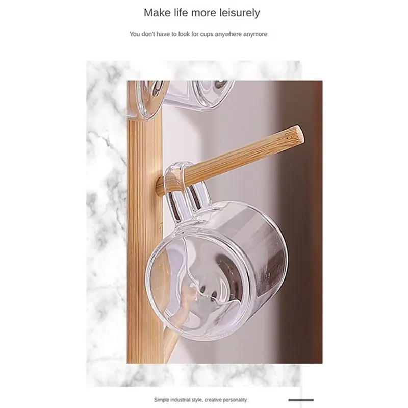 (LBER) Mug Water Cup Holder Living Room Tea Cup Drain Rack Coffee Cup Tree Coffee Cup Holder Coffee with 6 Hooks Natural Color
(LBER) Mug Water Cup Holder Living Room Tea Cup Drain Rack Coffee Cup Tree Coffee Cup Holder Coffee with 6 Hooks Natural Color