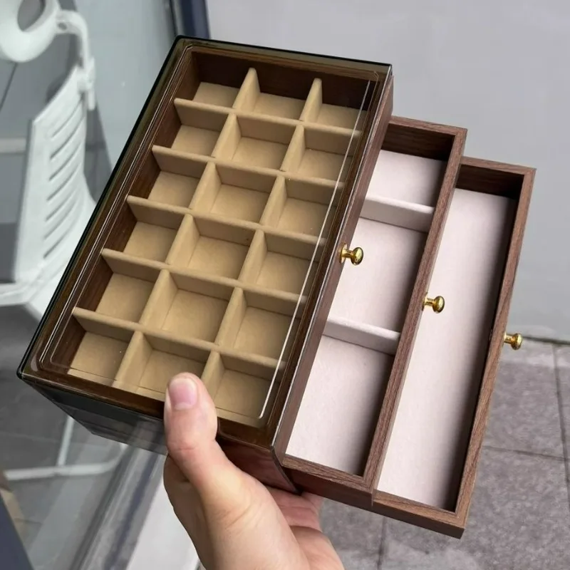 Fashion Three-layer Drawer Jewelry Storage Box Walnut Pattern Large Capacity Necklace Earrings Box Cover Jewelry Organizer
Fashion Three-layer Drawer Jewelry Storage Box Walnut Pattern Large Capacity Necklace Earrings Box Cover Jewelry Organizer