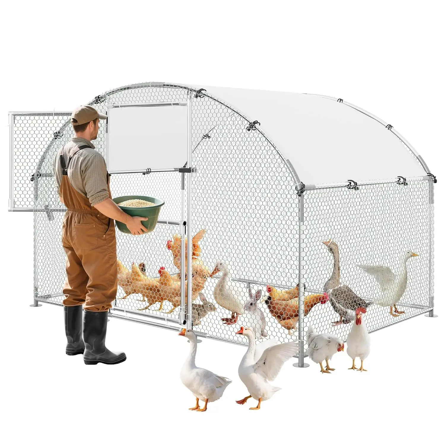 Large Metal Chicken Coop Waterproof UV-Resistant Poultry Cage Hen House Backyard Farm 40-50 Chickens, Customized
Large Metal Chicken Coop Waterproof UV-Resistant Poultry Cage Hen House Backyard Farm 40-50 Chickens, Customized