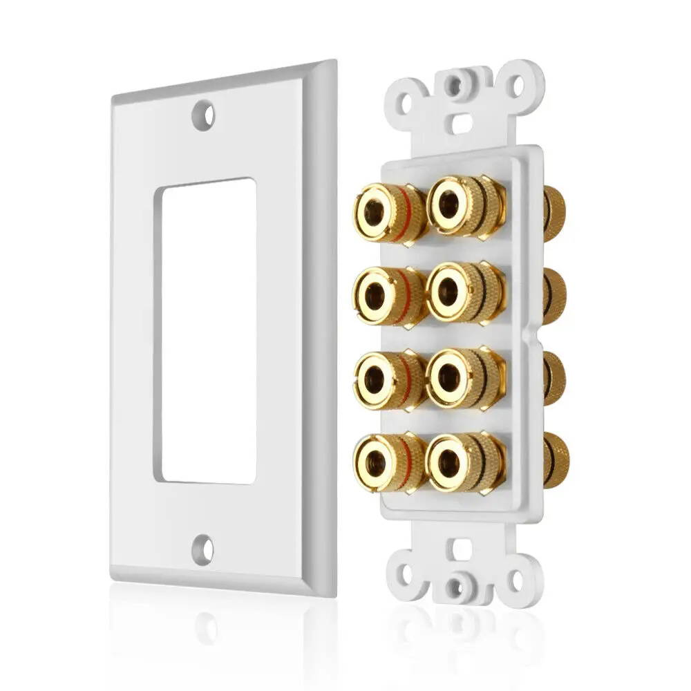 AT82-8 Posts Speaker Wall Plate Home Theater Wall Plate Audio Panel For 4 Speakers
AT82-8 Posts Speaker Wall Plate Home Theater Wall Plate Audio Panel For 4 Speakers