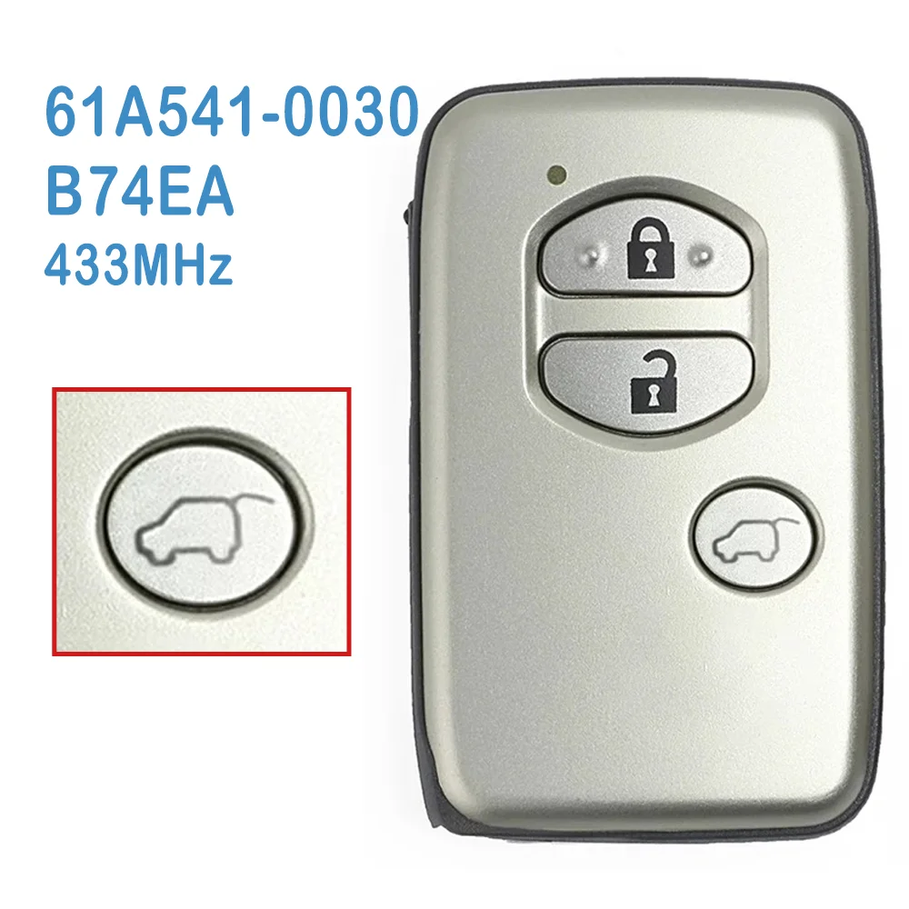 Плата #: 61A541-0030 Авто Смарт-пульт дистанционного управления B74EA 2 + 1B 433 МГц 89904-60540 заменить автомобильный ключ для Toyota Prado 2010-2017
Плата #: 61A541-0030 Авто Смарт-пульт дистанционного управления B74EA 2 + 1B 433 МГц 89904-60540 заменить автомобильный ключ для Toyota Prado 2010-2017
