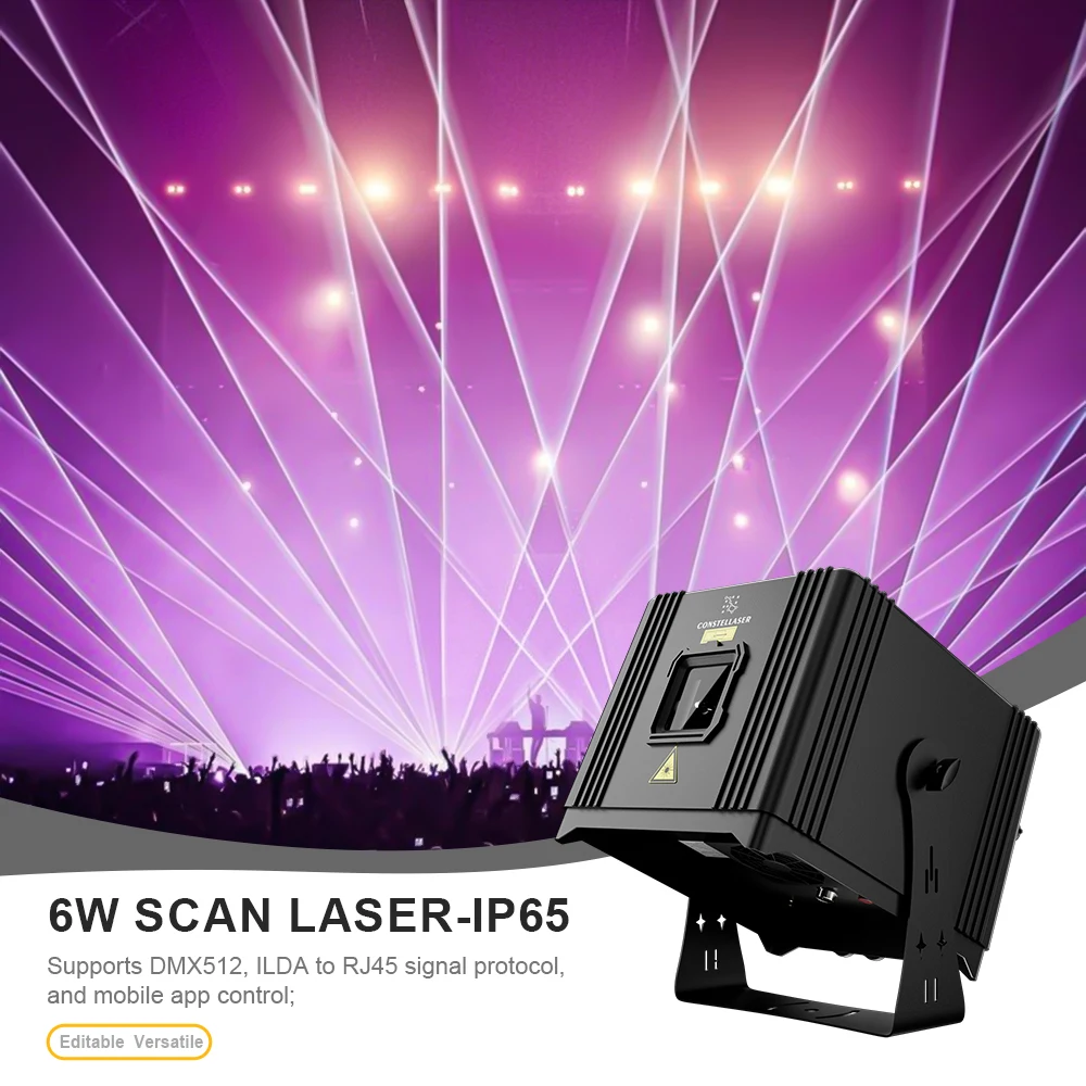 ConstellLaser перезаряжаемый водонепроницаемый 6 Вт RGB лазерный светильник с управлением через приложение анимация SCAN проектор для DJ дискотека свадебная сцена
ConstellLaser перезаряжаемый водонепроницаемый 6 Вт RGB лазерный светильник с управлением через приложение анимация SCAN проектор для DJ дискотека свадебная сцена