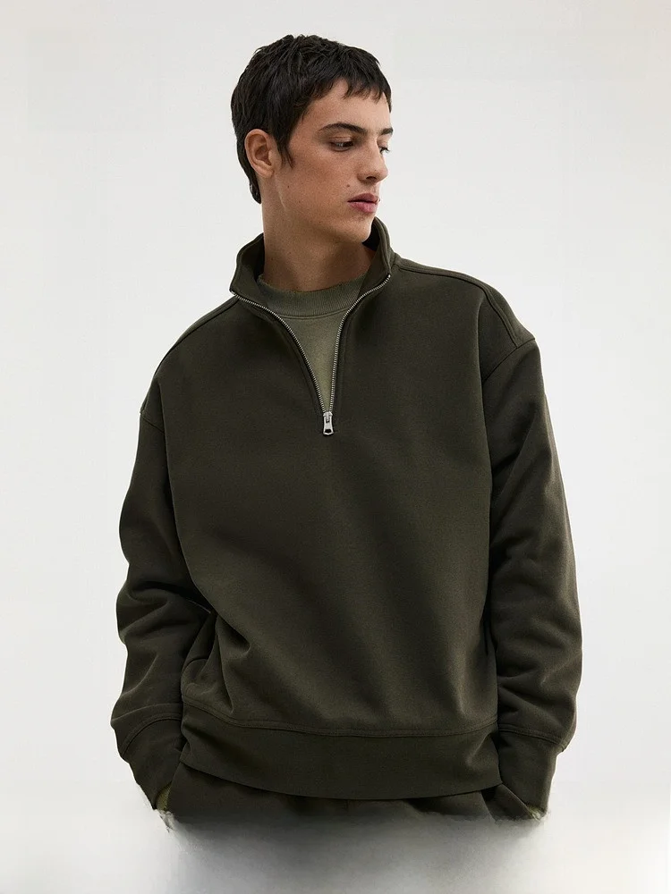 H&M Men's Loose Fit Half Zip Trendy Sweatshirt Casual Style Cotton Polyester Blend Comfortable Spring Autumn Unisex Hoodie
H&M Men's Loose Fit Half Zip Trendy Sweatshirt Casual Style Cotton Polyester Blend Comfortable Spring Autumn Unisex Hoodie