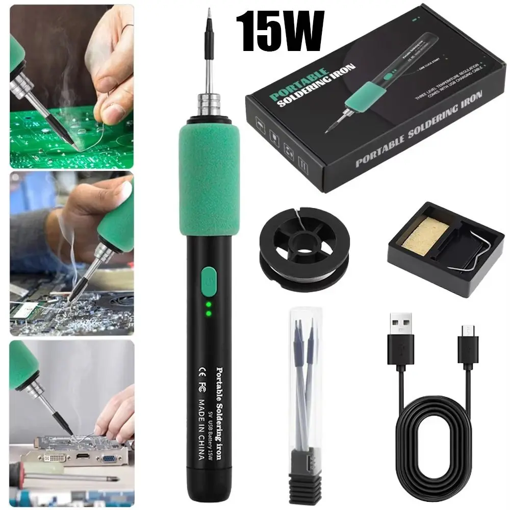 Cordless Mini Small Soldering Iron Set 3 Temperature Settings Dual-Use Function USB Soldering Iron Manual Operation
Cordless Mini Small Soldering Iron Set 3 Temperature Settings Dual-Use Function USB Soldering Iron Manual Operation