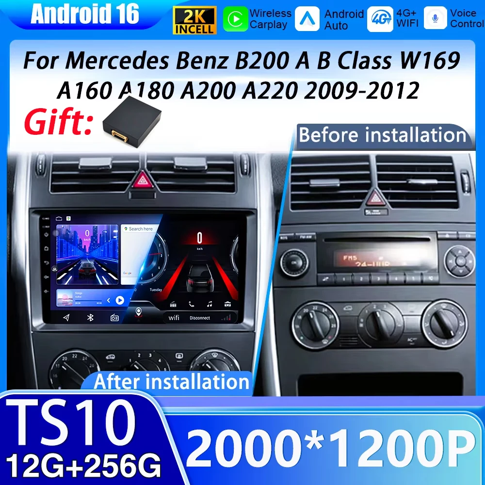 Car Android Radio Carplay For Mercedes Benz B200 A B Class W169 A160 A180 A200 A220 2009-2012 Multimedia Player 5G GPS Display
Car Android Radio Carplay For Mercedes Benz B200 A B Class W169 A160 A180 A200 A220 2009-2012 Multimedia Player 5G GPS Display