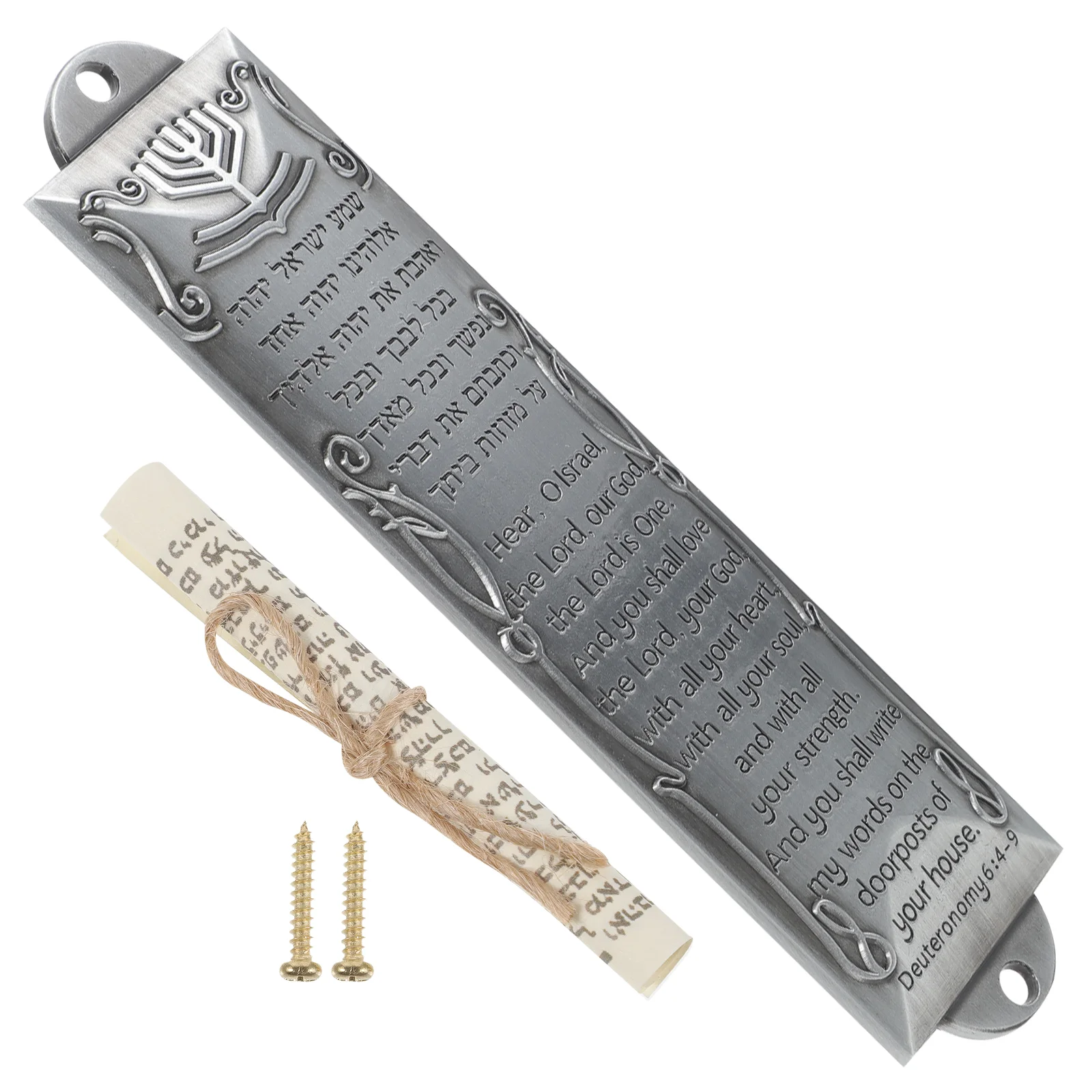 Menorah Religious Mezuzah Scroll Prayer House Craft Judaica Decoration Metal Man
Menorah Religious Mezuzah Scroll Prayer House Craft Judaica Decoration Metal Man