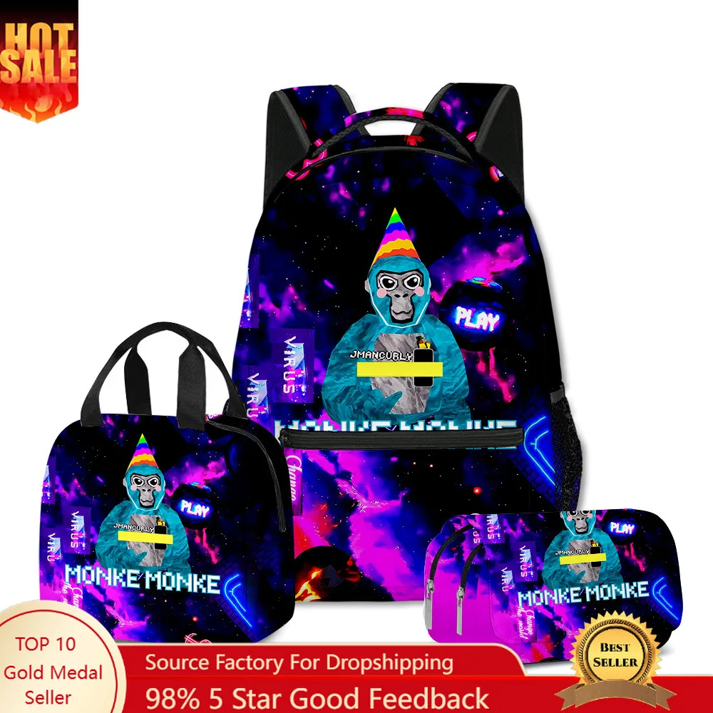 Classic Popular Funny Gorilla tag 3D Print 3pcs/Set Student School Bags Laptop Daypack Backpack portable Lunch bag Pencil Case
Classic Popular Funny Gorilla tag 3D Print 3pcs/Set Student School Bags Laptop Daypack Backpack portable Lunch bag Pencil Case