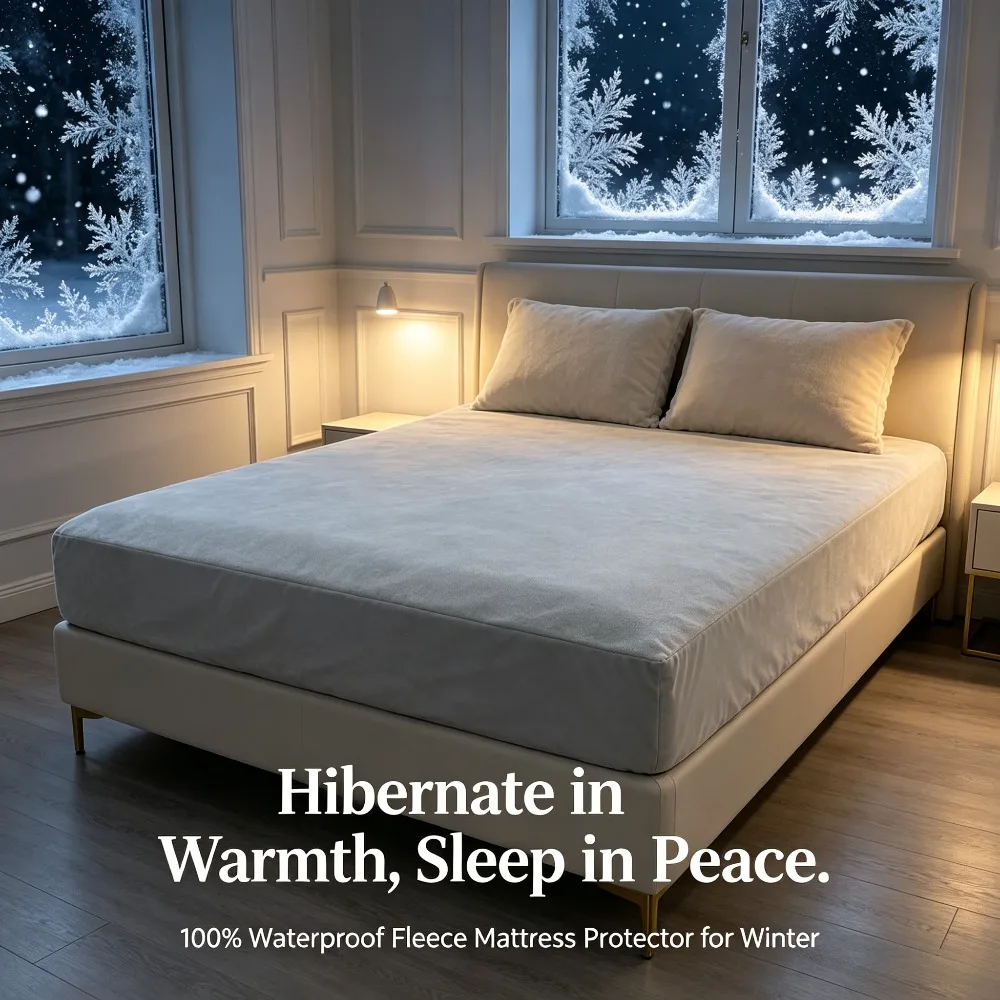 Waterproof Fleece-Lined Mattress Protector - Stability Fitted Sheet Style Breathable Mattress Cover, Machine Washable - Quiet
Waterproof Fleece-Lined Mattress Protector - Stability Fitted Sheet Style Breathable Mattress Cover, Machine Washable - Quiet