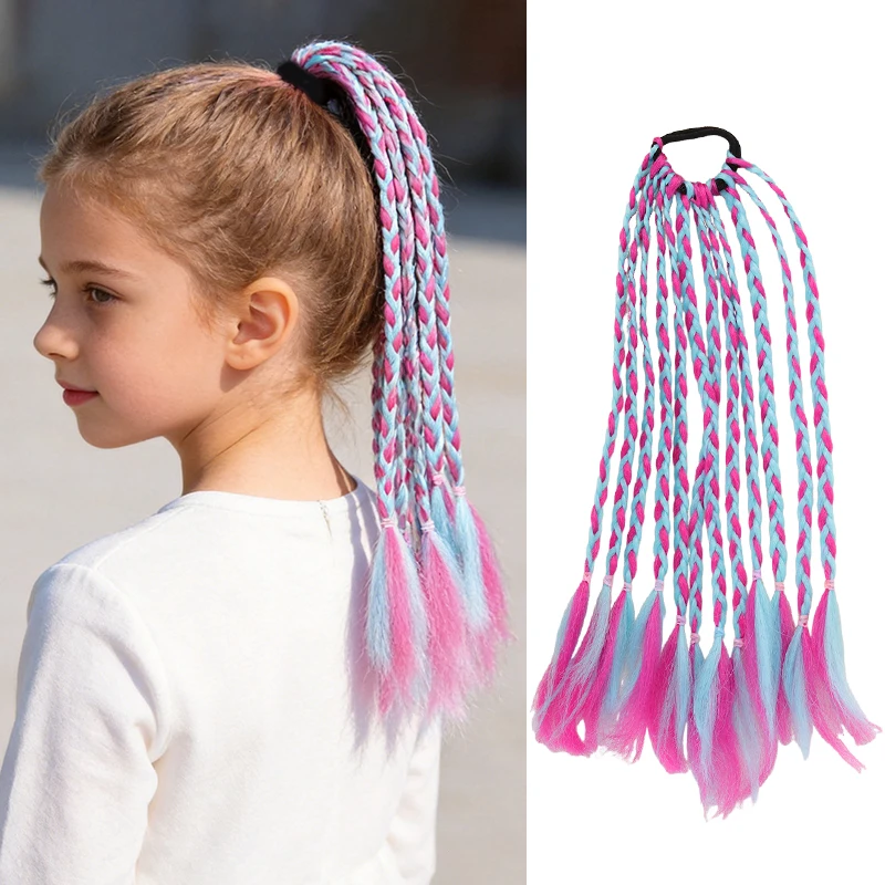 Kids Hip Hop Rainbow Braided Pony Tail Synthetic Fiber Elastic Drawstring Hair Extensions for Daily Party Cosplay
Kids Hip Hop Rainbow Braided Pony Tail Synthetic Fiber Elastic Drawstring Hair Extensions for Daily Party Cosplay
