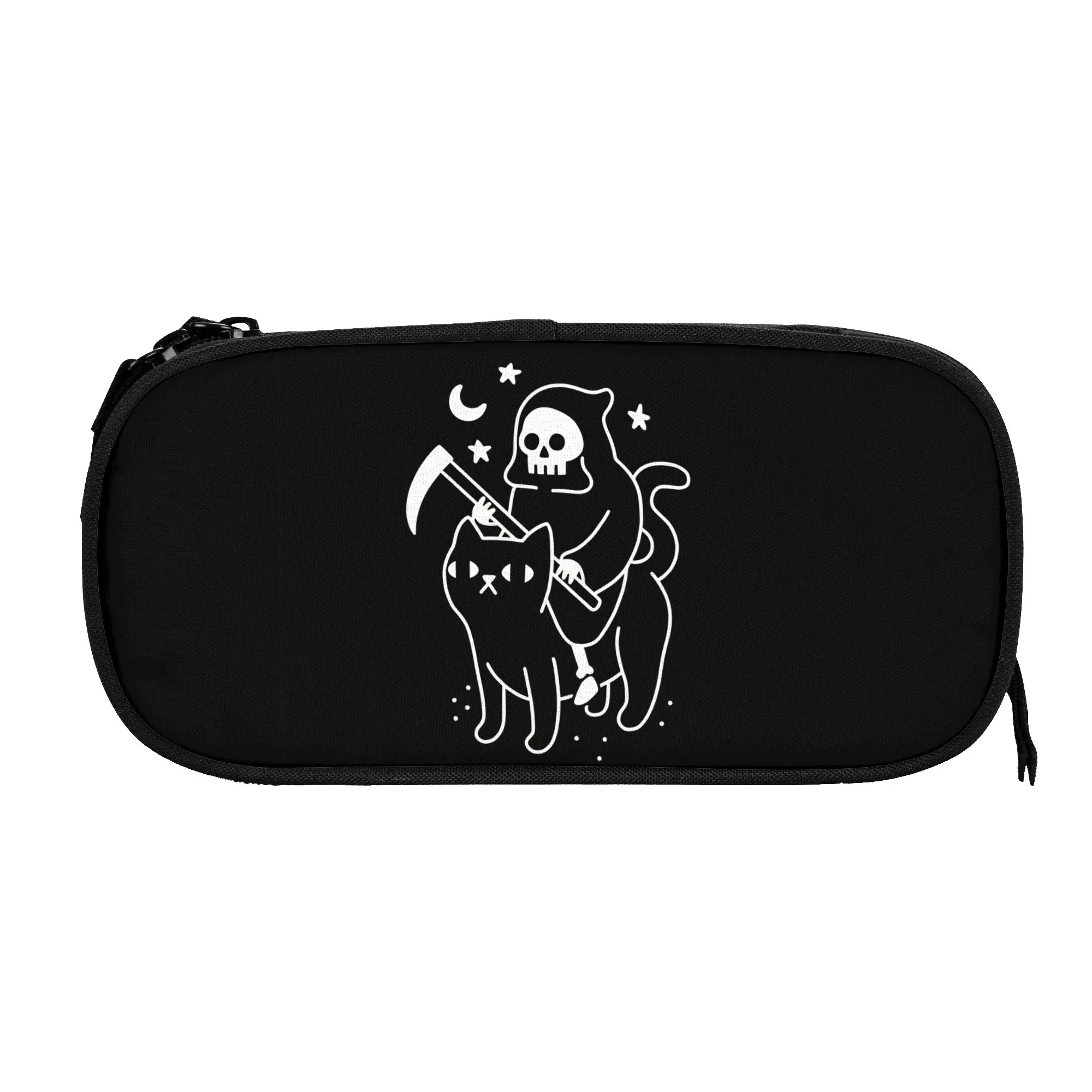 1 piece Lightweight Death Rides A Black Cat Pencil Case Teen Pen Bag Skull Office Stationery Bag
1 piece Lightweight Death Rides A Black Cat Pencil Case Teen Pen Bag Skull Office Stationery Bag