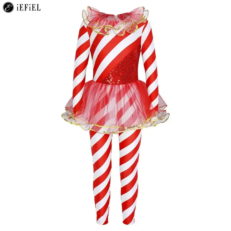 Детский рождественский костюм ярких тростей для девочек, цельный комбинезон с блестками, танцевальный комбинезон Санта-Клауса, боди для рождественской праздничной вечеринки 
Детский рождественский костюм ярких тростей для девочек, цельный комбинезон с блестками, танцевальный комбинезон Санта-Клауса, боди для рождественской праздничной вечеринки