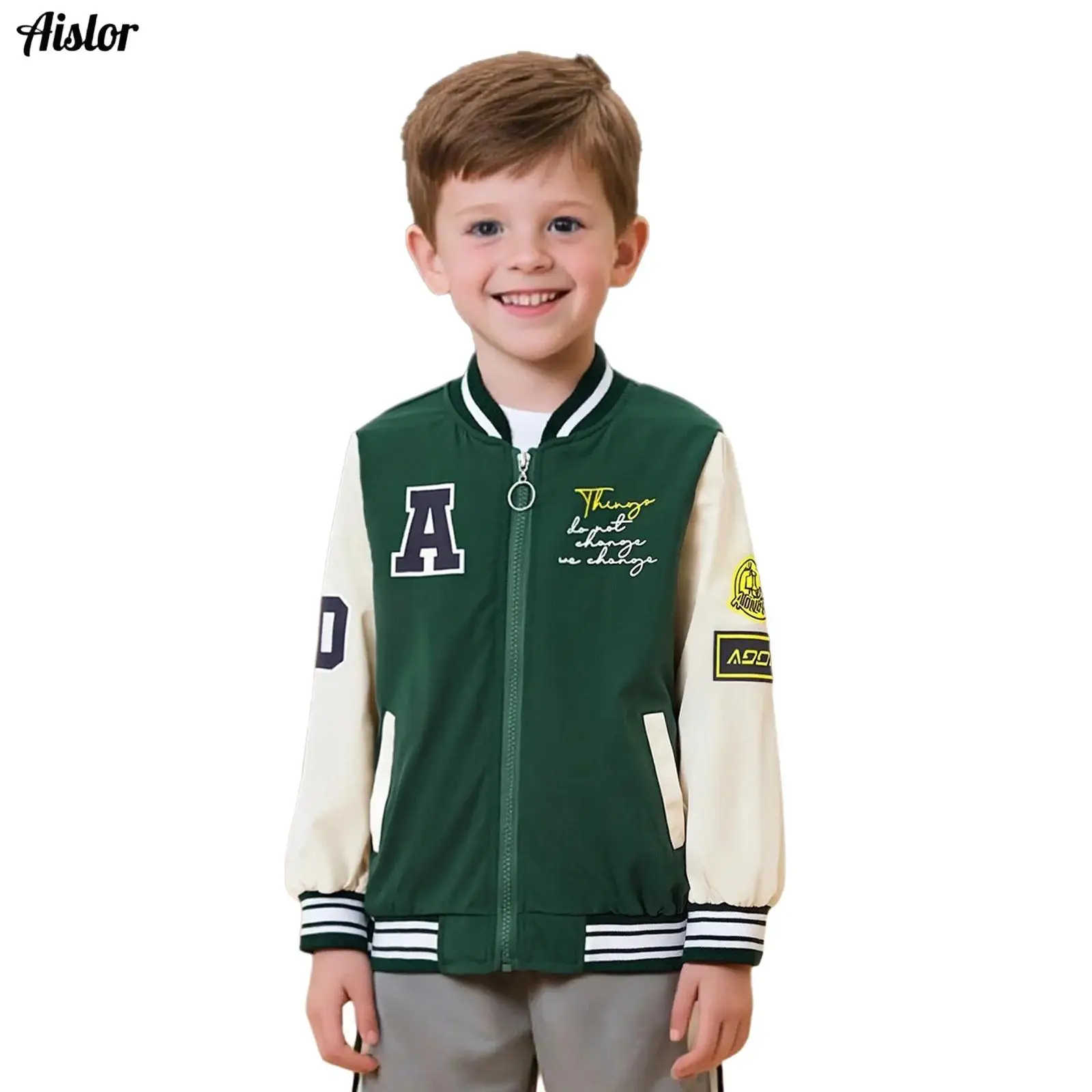 Kids Boys Baseball Jacket Bear Letter Printed Long Sleeves Zip-Up Color Block Coat Outerwear with Pockets Spring Casual Clothing
Kids Boys Baseball Jacket Bear Letter Printed Long Sleeves Zip-Up Color Block Coat Outerwear with Pockets Spring Casual Clothing