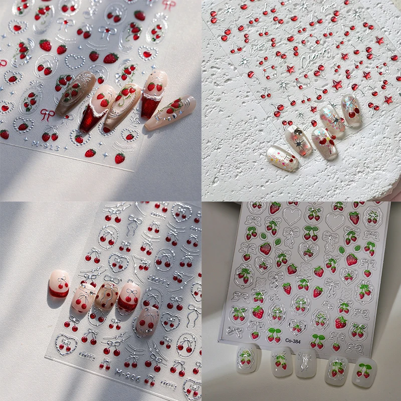 1 Sheet Chic Self Adhesive Manicure Decal Lovely Red Fruit Strawberry Bowknot 5D Nail Art Stickers DIY Accessories
1 Sheet Chic Self Adhesive Manicure Decal Lovely Red Fruit Strawberry Bowknot 5D Nail Art Stickers DIY Accessories