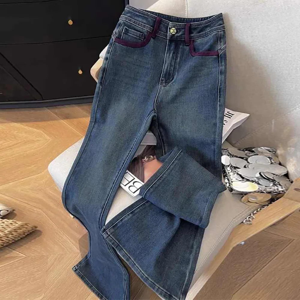 Women Flared Jeans 2025 Nest Spring Contrast Color Red High Waist Denim Pants Female Slim Boot Cut Jeans Skinny Trousers
Women Flared Jeans 2025 Nest Spring Contrast Color Red High Waist Denim Pants Female Slim Boot Cut Jeans Skinny Trousers