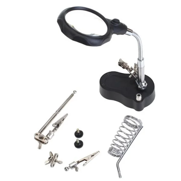 3.5X 12X Led Magnifier Glass With Light Adjustable Alligator Clips Stand Soldering Electronics Making Auxiliary Lighting Tool 3X 
3.5X 12X Led Magnifier Glass With Light Adjustable Alligator Clips Stand Soldering Electronics Making Auxiliary Lighting Tool 3X