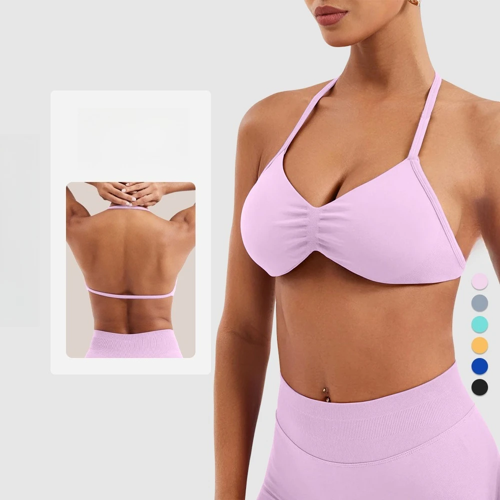 Новый высокоэластичный матовый супермягкий нейлоновый спортивный бюстгальтер на бретелях, жилет для йоги с шейным ремешком
Новый высокоэластичный матовый супермягкий нейлоновый спортивный бюстгальтер на бретелях, жилет для йоги с шейным ремешком