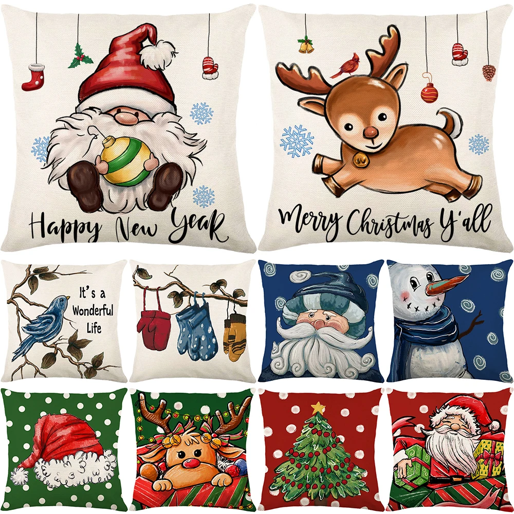 2023 Merry Christmas Decoration Cushion Cover 18 Inch Linen Throw Pillow Case Winter Holiday Ornament Home Pillow Cover for Sofa
2023 Merry Christmas Decoration Cushion Cover 18 Inch Linen Throw Pillow Case Winter Holiday Ornament Home Pillow Cover for Sofa
