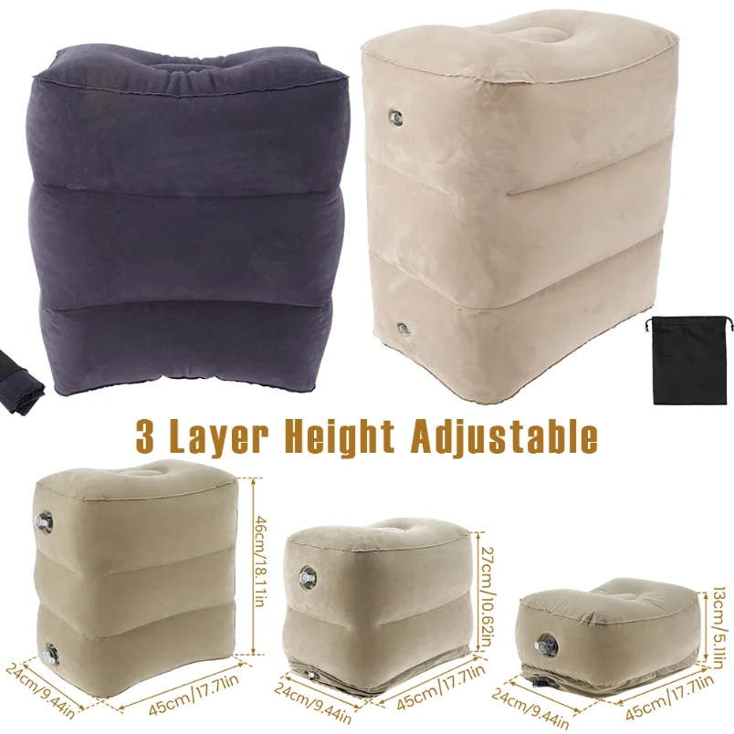 Inflatable Footrest Pillow PVC Flight Sleeping Footrest Rest Pillow 3 Layer Height Adjustable Car Bus Travel Foot Rest Pillow
Inflatable Footrest Pillow PVC Flight Sleeping Footrest Rest Pillow 3 Layer Height Adjustable Car Bus Travel Foot Rest Pillow