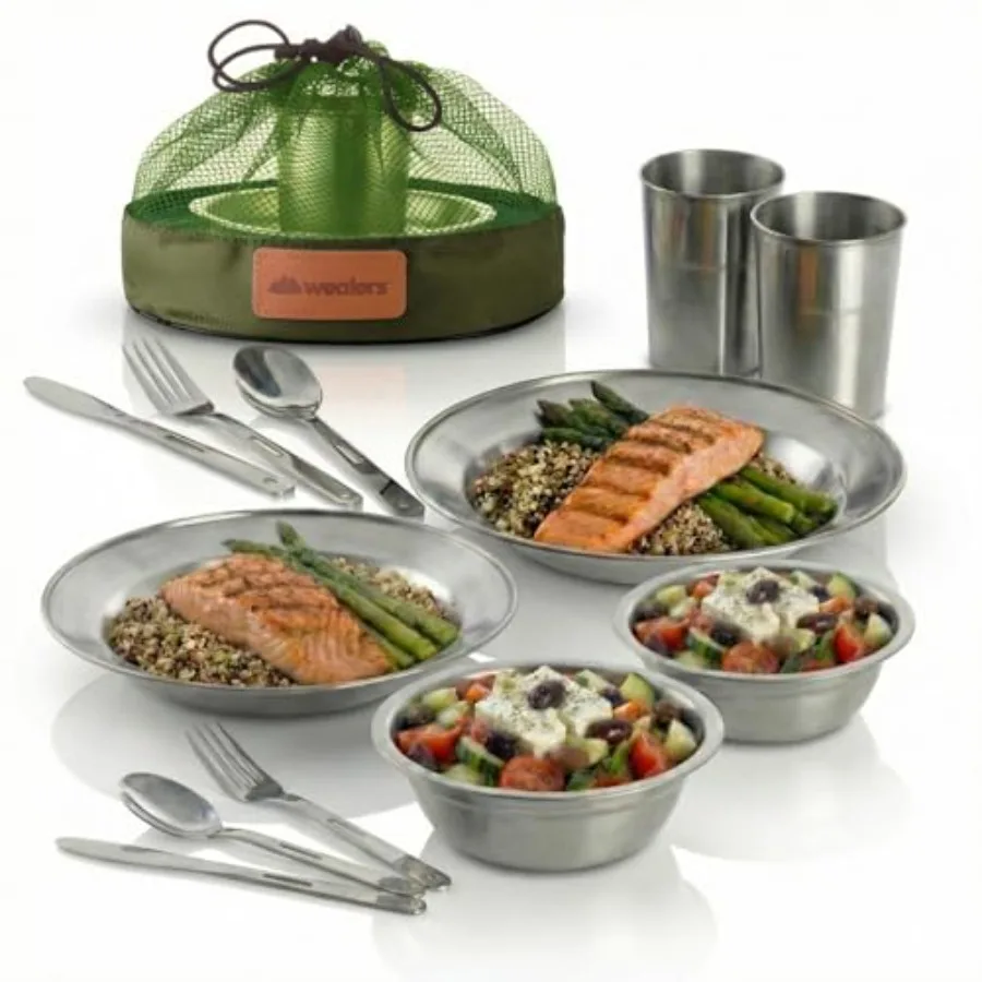 Unique Complete Messware Kit Polished Stainless Steel Dishes Set Tableware Dinnerware Camping Includes - Cups Plates Bowls Cutl
Unique Complete Messware Kit Polished Stainless Steel Dishes Set Tableware Dinnerware Camping Includes - Cups Plates Bowls Cutl