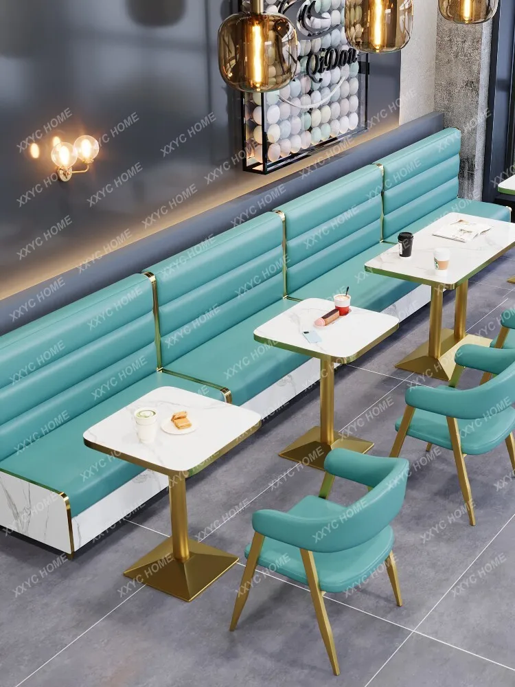 Milk tea shop table and chair cafe card seat sofa dining table and chair combination
Milk tea shop table and chair cafe card seat sofa dining table and chair combination