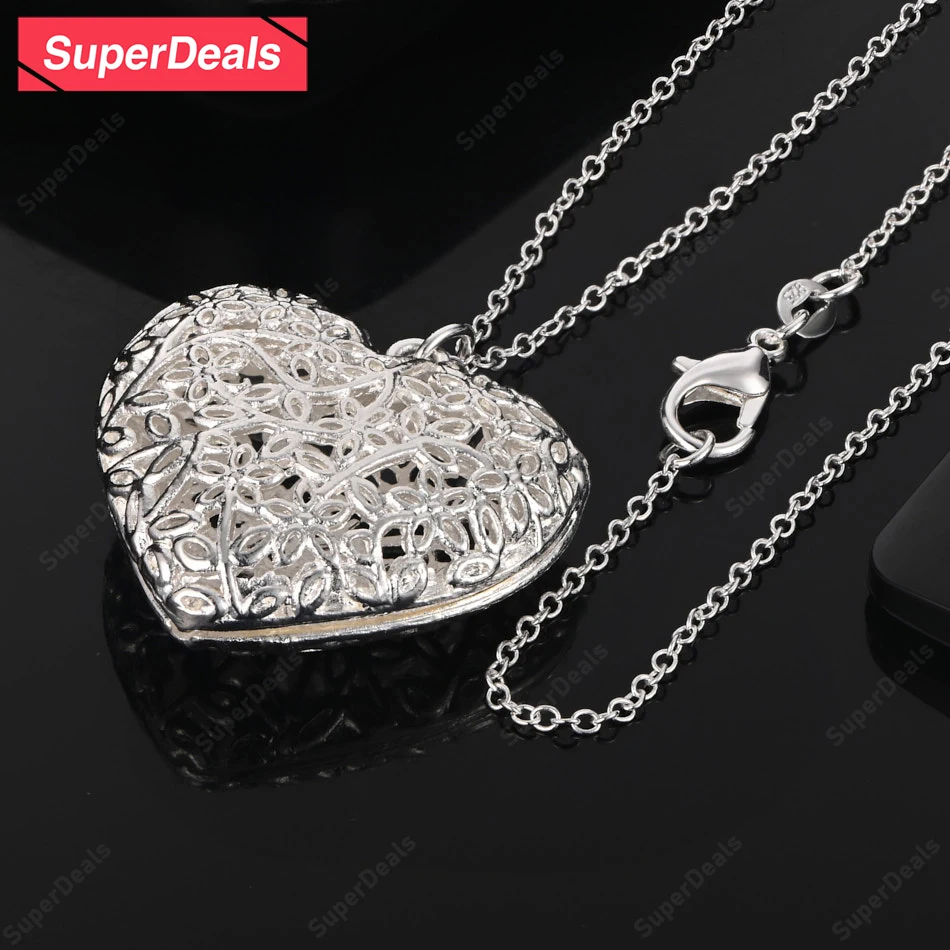 SuperDeals 925 Sterling Silver Hollow Out Heart Pendant Necklace Sweet Romantic Lady Charm Jewelry Engagement Party Gifts
SuperDeals 925 Sterling Silver Hollow Out Heart Pendant Necklace Sweet Romantic Lady Charm Jewelry Engagement Party Gifts