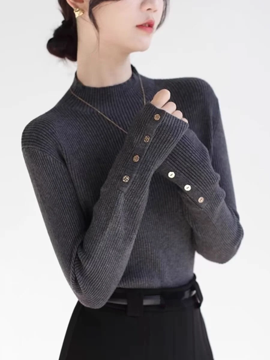 Ele Deep ey f Вязаный свитер High Ne Женская модная внутренняя одежда Base irt Sweet Sle Long Sve Regular Fit
Ele Deep ey f Вязаный свитер High Ne Женская модная внутренняя одежда Base irt Sweet Sle Long Sve Regular Fit