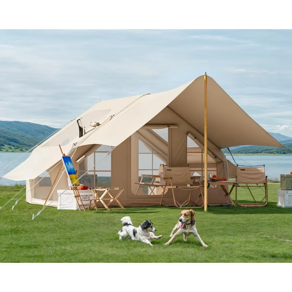 Inflatable Camping Tent with Pump & Awning, 8-14 Person Air Tents for Camping Adult,Large Waterproof Oxford Family Glamping Tent
Inflatable Camping Tent with Pump & Awning, 8-14 Person Air Tents for Camping Adult,Large Waterproof Oxford Family Glamping Tent