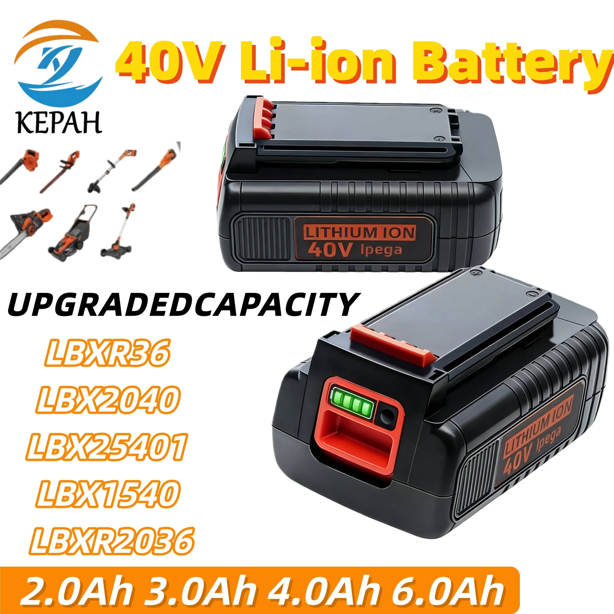 40V 6000mAh High-Capacity Battery|LED Indicator for Black & Decker Long-Lasting Power
40V 6000mAh High-Capacity Battery|LED Indicator for Black & Decker Long-Lasting Power