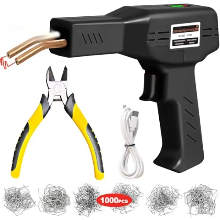 Upgraded 220W Cordl Plastic Welder, 1000PCS Staples, USB Rechargeable Cordl Car Bumper Repair Kit with 5000mAh Battery, Hot Sta
Upgraded 220W Cordl Plastic Welder, 1000PCS Staples, USB Rechargeable Cordl Car Bumper Repair Kit with 5000mAh Battery, Hot Sta