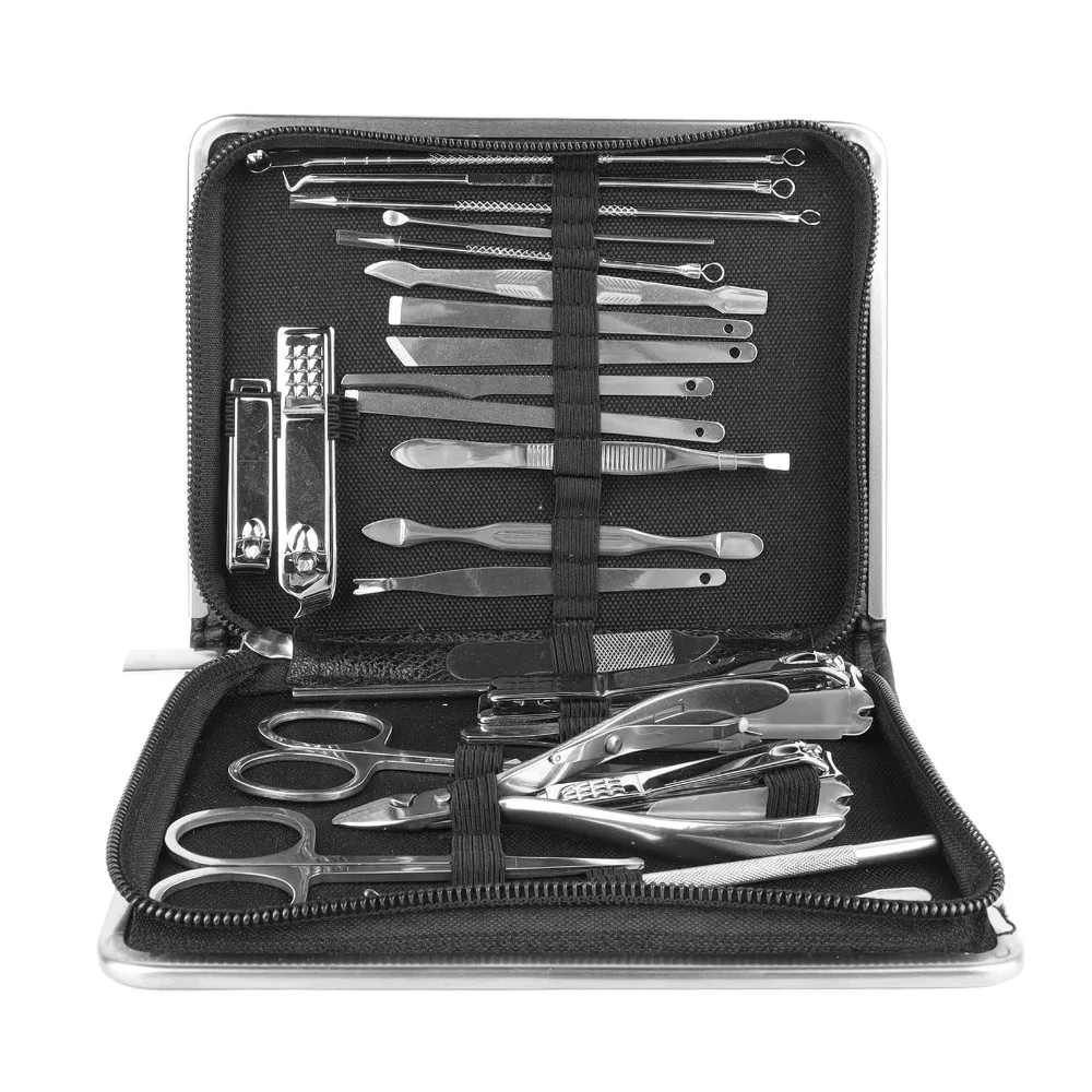 26Pcs All-in-one Stainless Steel Nail Clipper Set Sharp Portable Manicure Set Black Nail Care Kit Pedicure
26Pcs All-in-one Stainless Steel Nail Clipper Set Sharp Portable Manicure Set Black Nail Care Kit Pedicure