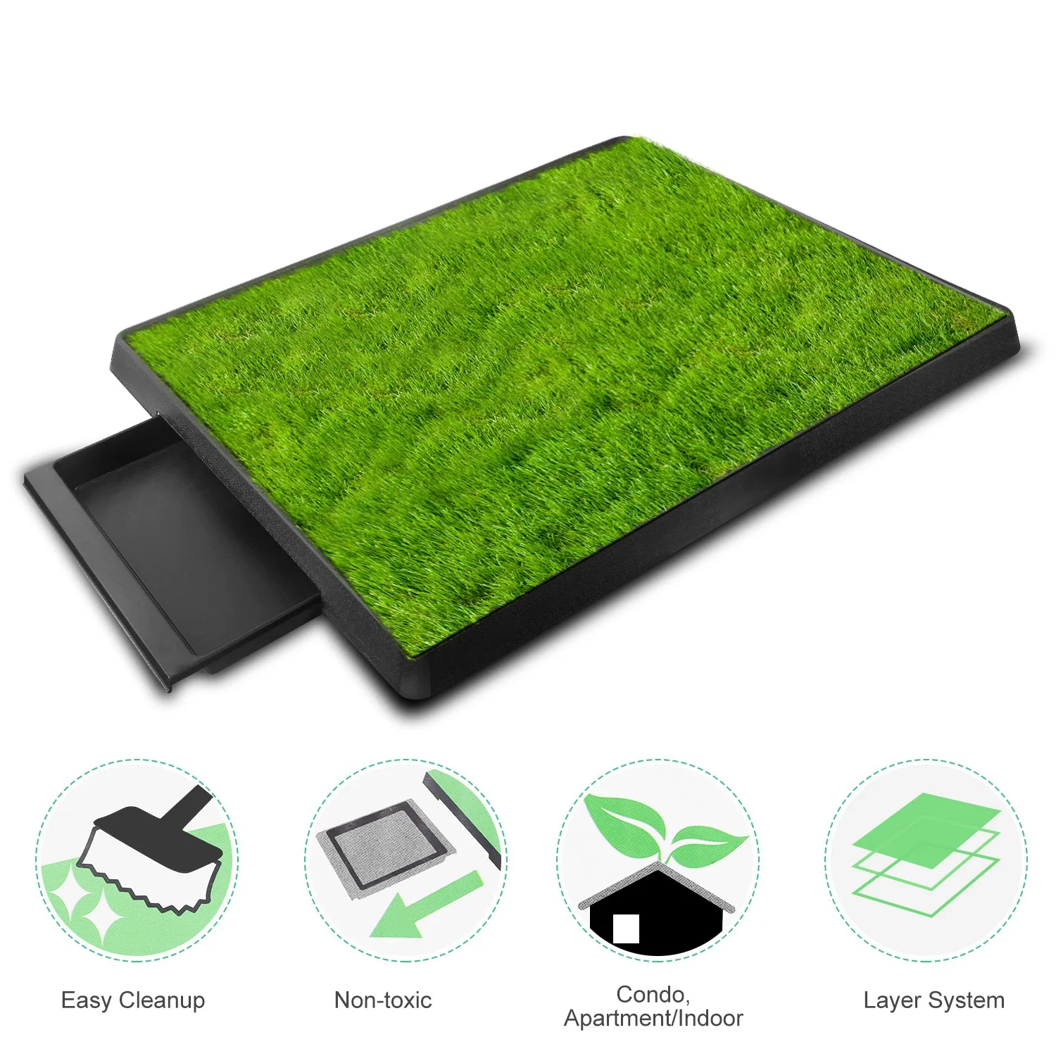 Dog Toilet Indoor Puppy Training Pad, Dog Potty Pet Training Grass Mat, Removable Waste Tray for Easier Clean Up, Artificial
Dog Toilet Indoor Puppy Training Pad, Dog Potty Pet Training Grass Mat, Removable Waste Tray for Easier Clean Up, Artificial