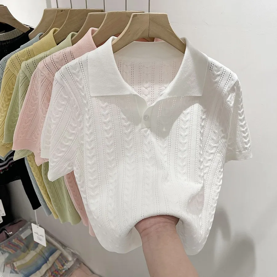 Women Summer Niche Design Soft Sticky Ice Silk Knit Top Short Sleeve Thin Cropped Short Sleeve Top
Women Summer Niche Design Soft Sticky Ice Silk Knit Top Short Sleeve Thin Cropped Short Sleeve Top