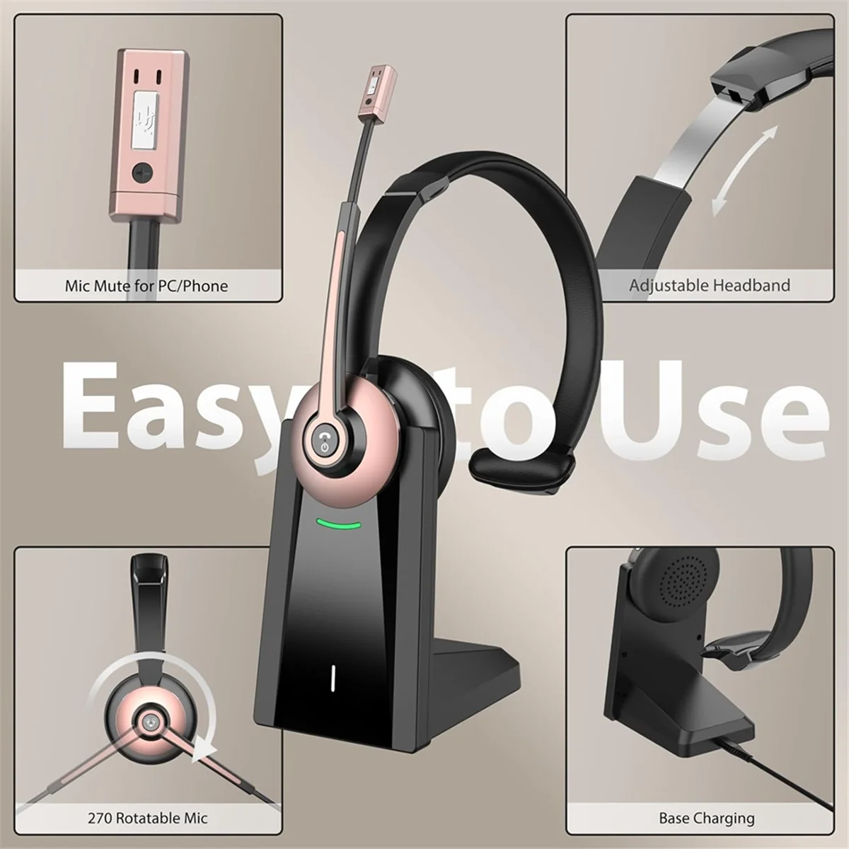 GET! Wireless Headset, Bluetooth Headset with Noise Canceling Microphone, Wireless Headset with USB Dongle for Home Office
GET! Wireless Headset, Bluetooth Headset with Noise Canceling Microphone, Wireless Headset with USB Dongle for Home Office