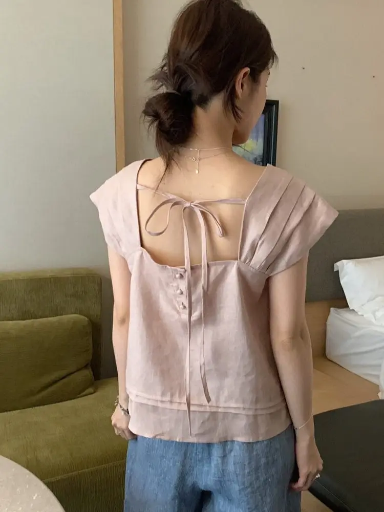 Slimming Effectiveness Dongda Gate Women's Shirt Linen Material Tie Waist Sleeveless Vest Top Simple Style Loose Fit Summer F...
Slimming Effectiveness Dongda Gate Women's Shirt Linen Material Tie Waist Sleeveless Vest Top Simple Style Loose Fit Summer F...