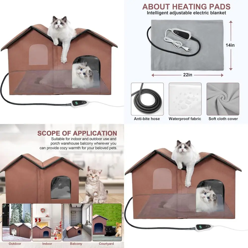 Thermo-Regulated Double-Room Cat Nest with Timer, Chew-Proof Cable for Various Cat Sizes
Thermo-Regulated Double-Room Cat Nest with Timer, Chew-Proof Cable for Various Cat Sizes