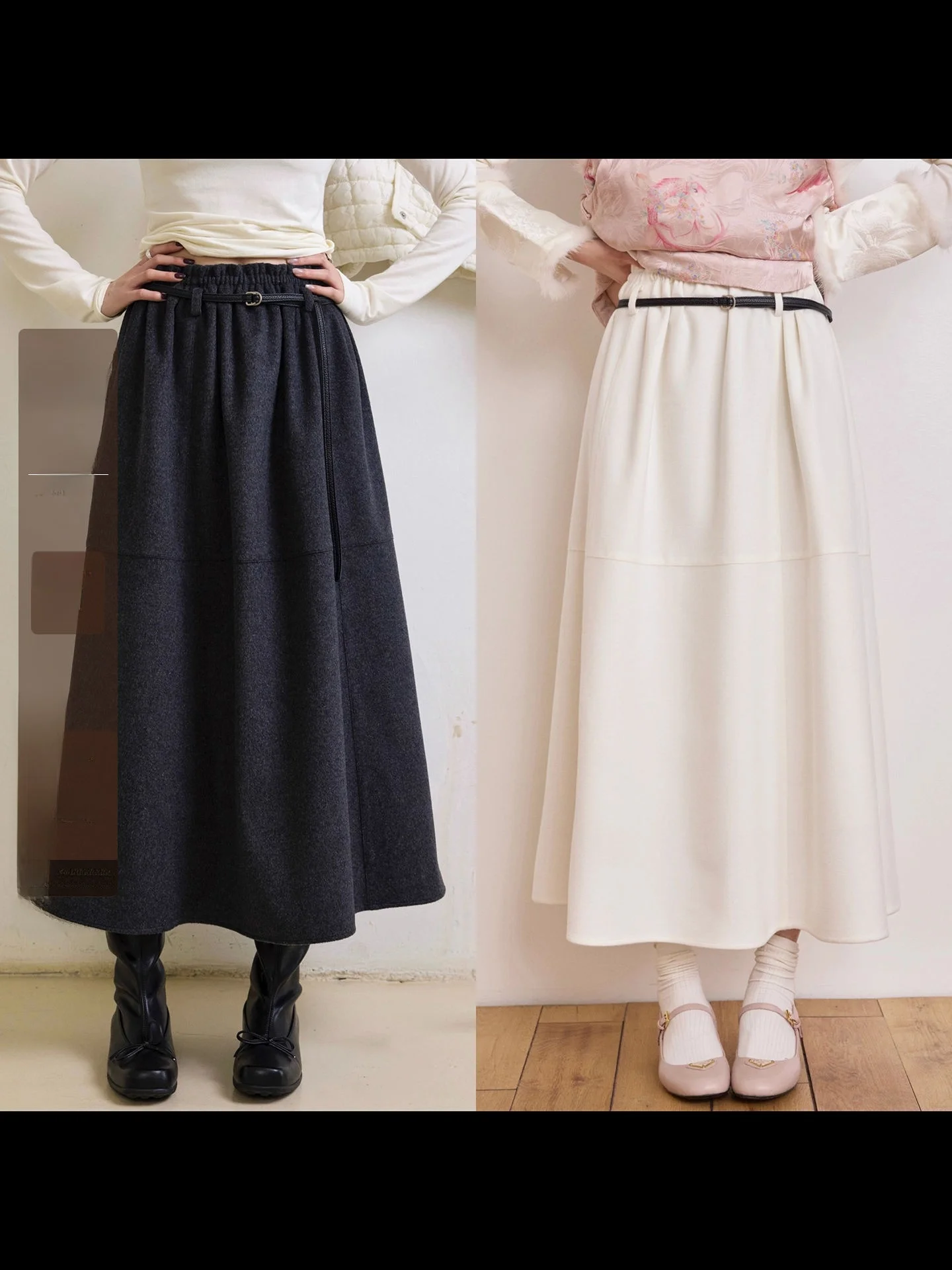 Camelux Wool Silk Blend Long f Skirt Elastic Waist Belted Lady's Tweed Skirt Warm Commute Sle A-Line Skirt for Women
Camelux Wool Silk Blend Long f Skirt Elastic Waist Belted Lady's Tweed Skirt Warm Commute Sle A-Line Skirt for Women
