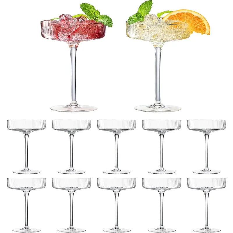 Crystal Glass Ribbed Vintage Art Deco Coupe - 8oz. Set of 12 Crystal Glasses - Weddings & Parties, Champagne Tower, Hosting
Crystal Glass Ribbed Vintage Art Deco Coupe - 8oz. Set of 12 Crystal Glasses - Weddings & Parties, Champagne Tower, Hosting