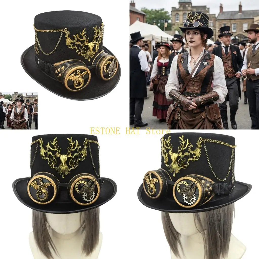 49MF Stylish Unisex Gothic Cap Delicate Gear Decorations Fashion Costume Hat
49MF Stylish Unisex Gothic Cap Delicate Gear Decorations Fashion Costume Hat