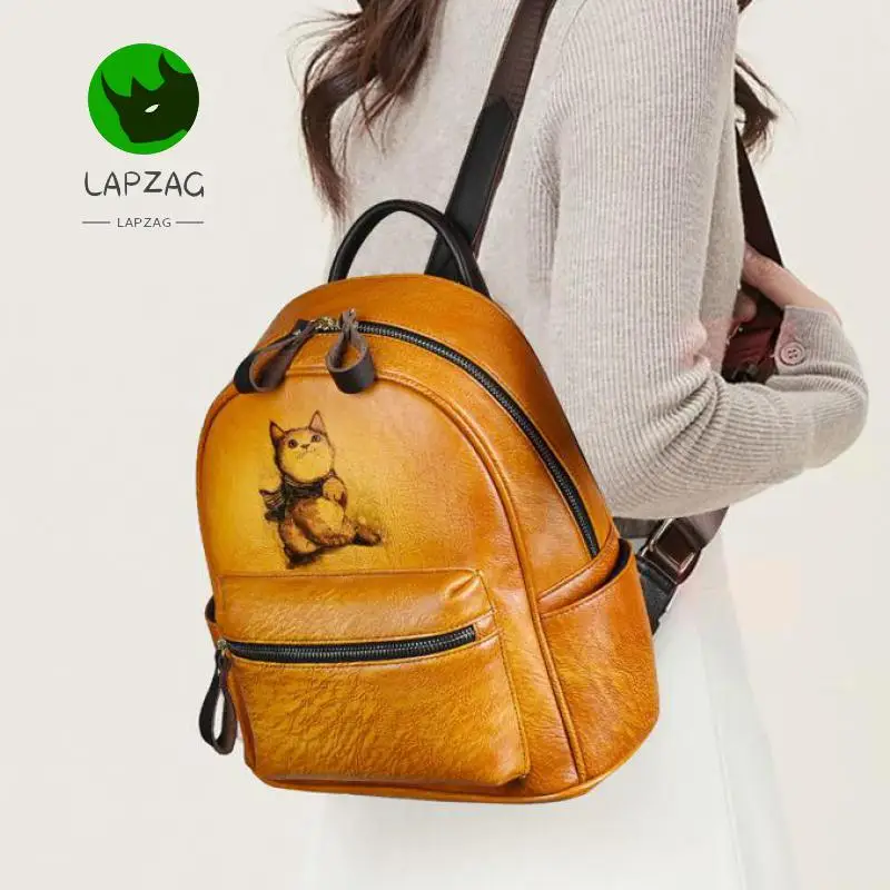 Cartoon Cat Women's Backpack Valentine's Day gift Hand-painted Cow Leather Casual dating bag traveling backpack bags for ladies
Cartoon Cat Women's Backpack Valentine's Day gift Hand-painted Cow Leather Casual dating bag traveling backpack bags for ladies