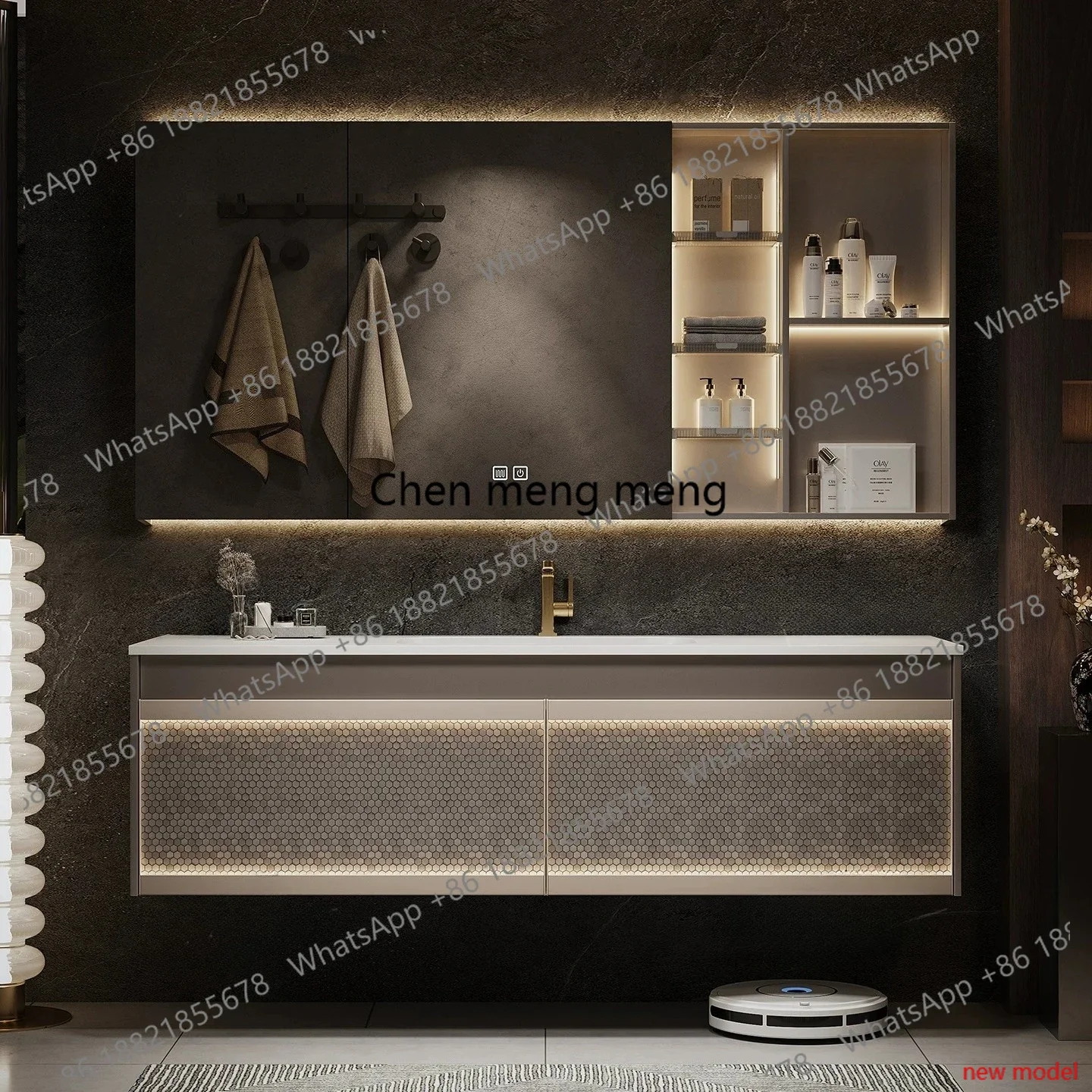 AB03Hotel style modern light luxury bathroom cabinet combination bathroom sink cabinet simple sink cabinet
AB03Hotel style modern light luxury bathroom cabinet combination bathroom sink cabinet simple sink cabinet