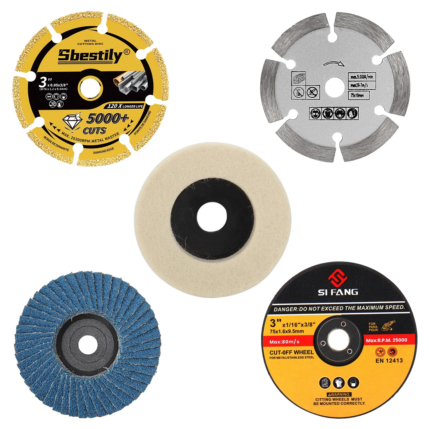 5pcs/Set 75mm Brazed Cutting Disc Metal Cut Off Wheel Mini Stone Saw Blade Wool Grinding Wheel for Angle Grinder Cutting Polishi
5pcs/Set 75mm Brazed Cutting Disc Metal Cut Off Wheel Mini Stone Saw Blade Wool Grinding Wheel for Angle Grinder Cutting Polishi