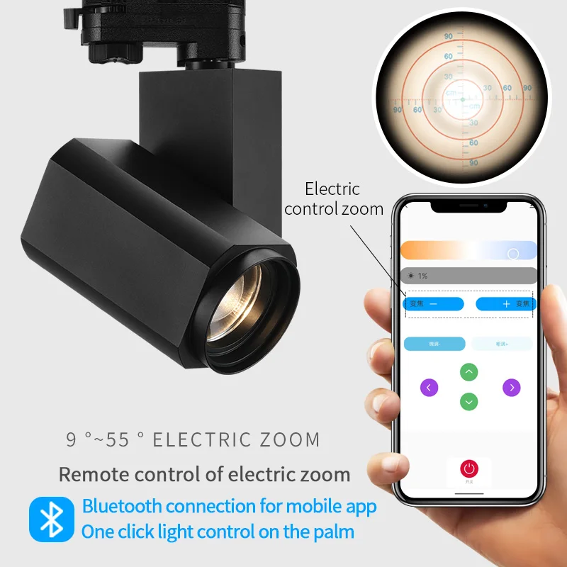 40W Modern LED Electric Track Spotlight Cob Zoom Aluminum Body High CRI 95 3000K-6000K App Control Dimmable 3-Year Warranty
40W Modern LED Electric Track Spotlight Cob Zoom Aluminum Body High CRI 95 3000K-6000K App Control Dimmable 3-Year Warranty