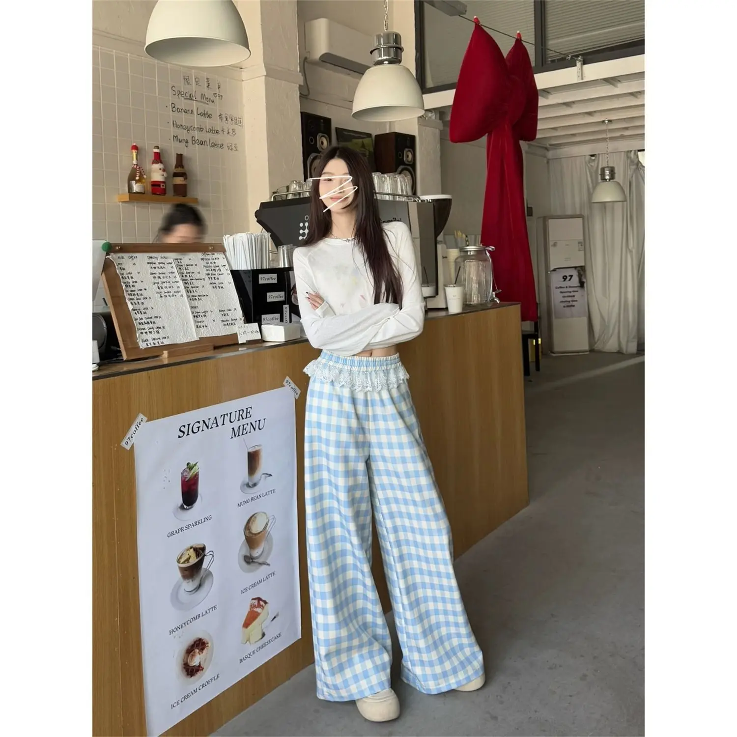 Cuteore Casual Blue Pants Women Spring Plaid Pants Oversized Straight Joggers Women Sweatpants Baggy High Waist Lace Trouser
Cuteore Casual Blue Pants Women Spring Plaid Pants Oversized Straight Joggers Women Sweatpants Baggy High Waist Lace Trouser