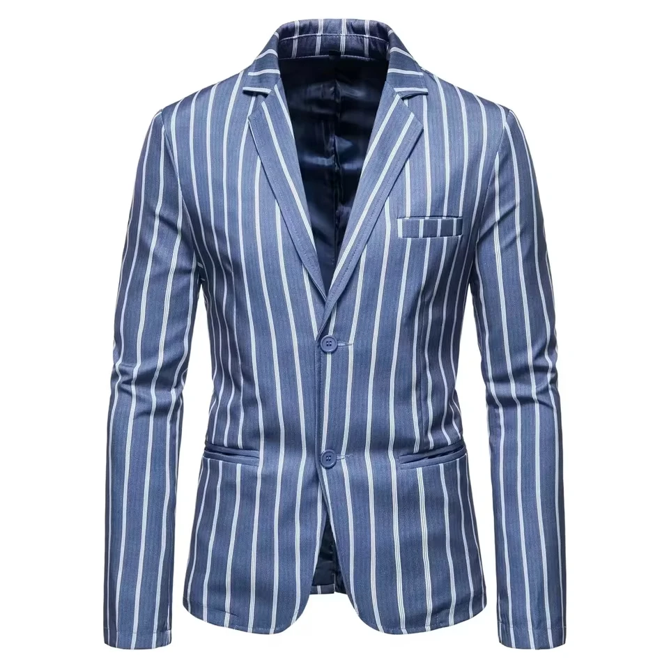 New Men's Casual Large Size Suit Fashion Blue Stripes Two Buttons Party Business s Men Formal s
New Men's Casual Large Size Suit Fashion Blue Stripes Two Buttons Party Business s Men Formal s