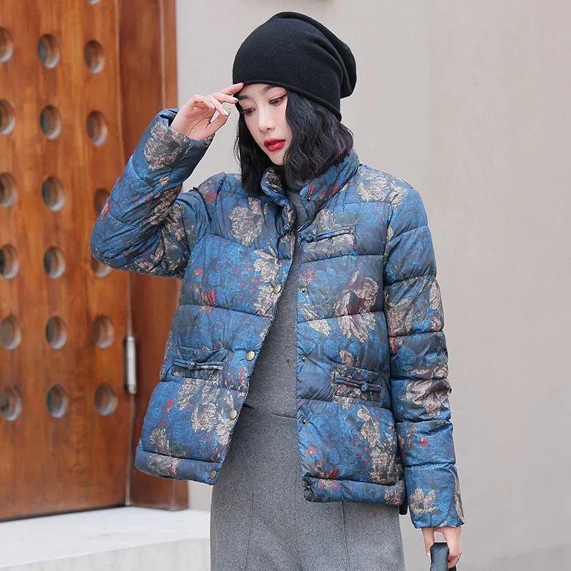 Retro National Print Thick Down Cotton-Padded Jacket Loose Puffer Coats Winter Keep Warm Short Cotton Coat Outwear Female
Retro National Print Thick Down Cotton-Padded Jacket Loose Puffer Coats Winter Keep Warm Short Cotton Coat Outwear Female