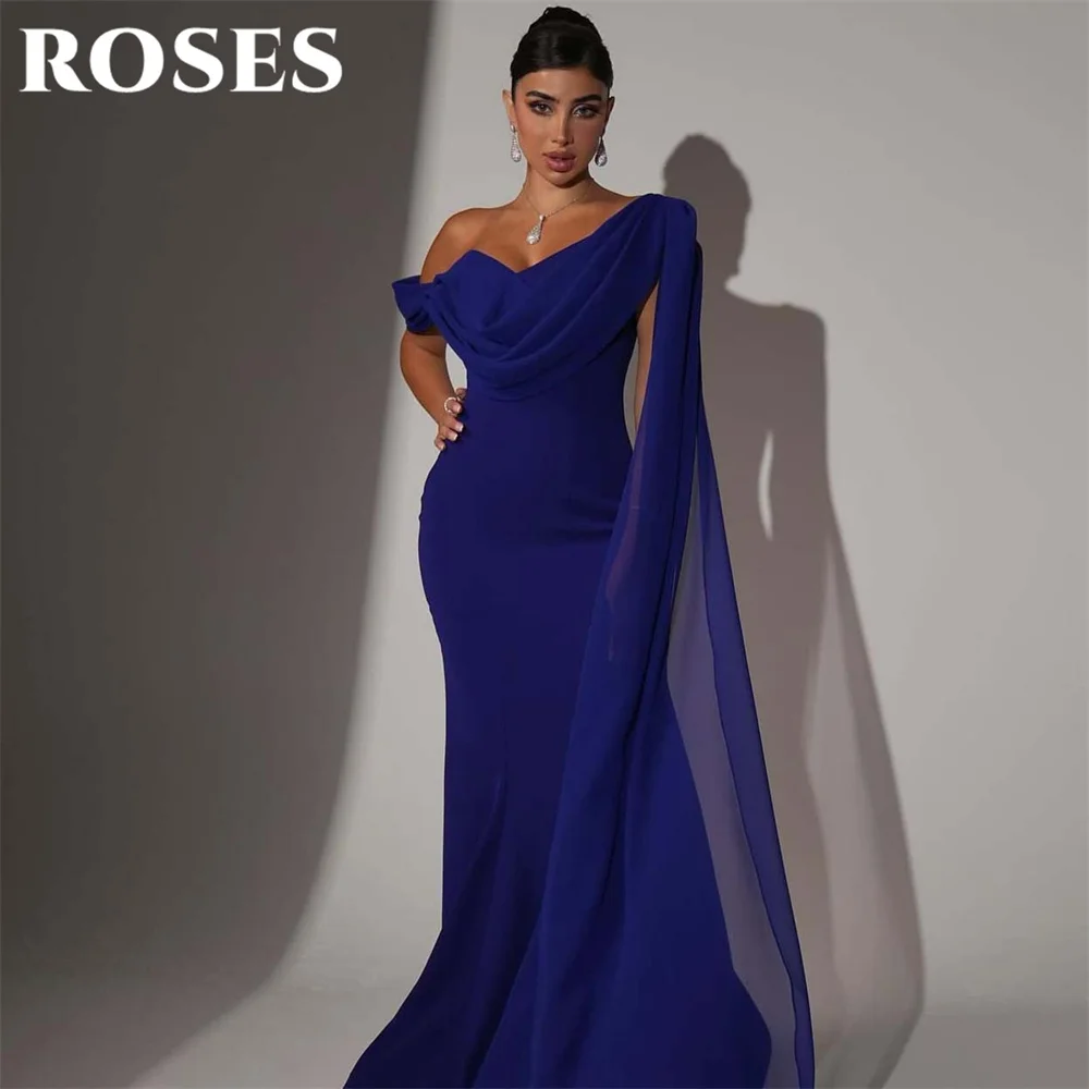 ROSES Blue Elegant Party Dress Regular Full Sleeve Celebrity Dresses Trumpet Layer Special Occasion Dress with Pleats Customized 
ROSES Blue Elegant Party Dress Regular Full Sleeve Celebrity Dresses Trumpet Layer Special Occasion Dress with Pleats Customized