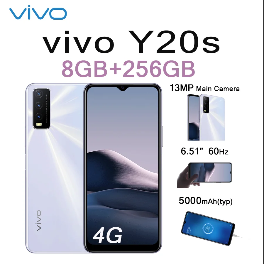 VIVO Y20s 6.51" 720x1600px Display 8GB+256GB 13MP HD Cam 5000mAh Long Lasting Battery 4G LTE Dual SIM Unlocked Smartphone
VIVO Y20s 6.51" 720x1600px Display 8GB+256GB 13MP HD Cam 5000mAh Long Lasting Battery 4G LTE Dual SIM Unlocked Smartphone